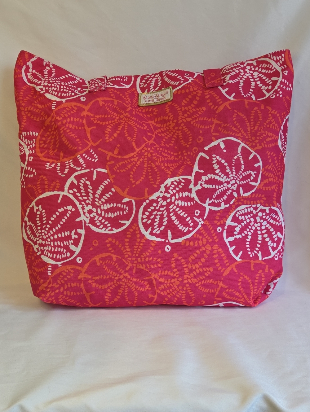 Estee Lauder Pink & Orange Sand Dollar Print Tote
